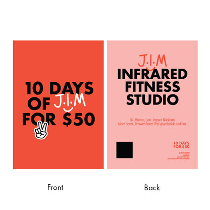 Flyer - A5 - 10 days of J.I.M for $50