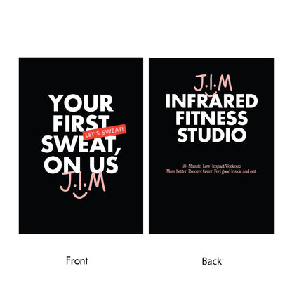 Your first sweat on us - A5 Flyer