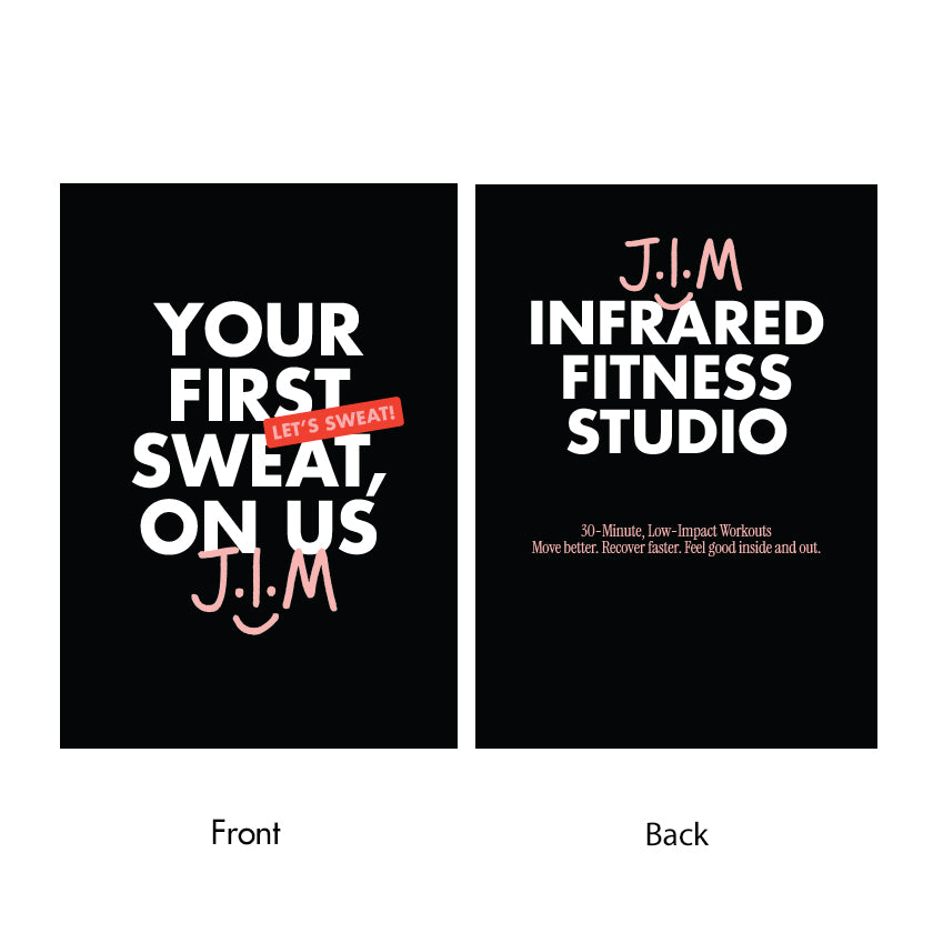 Your first sweat on us - A5 Flyer - Design - Option 1