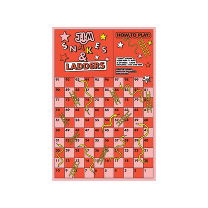 Snakes and Ladders Game Board (1) & Wild Cards (1 pack)